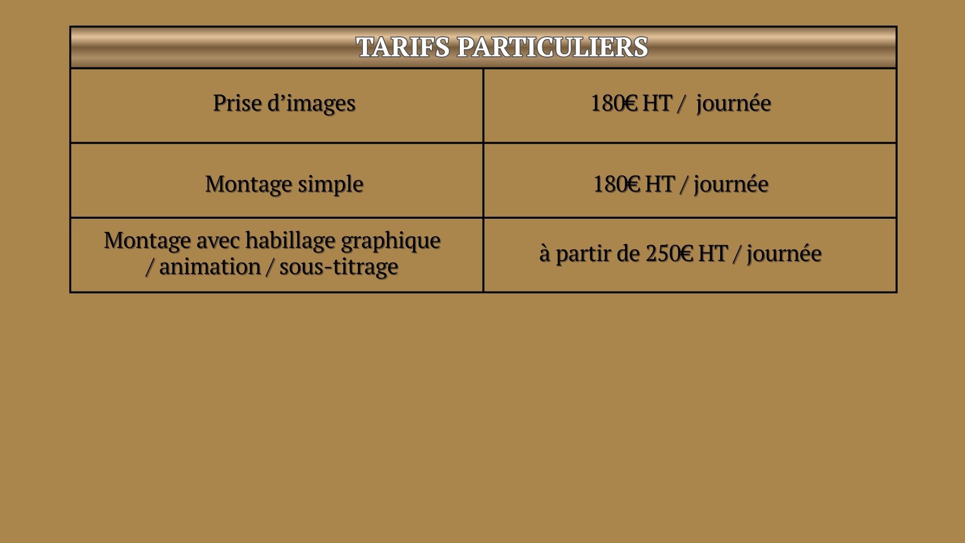Tarif des prestations-2